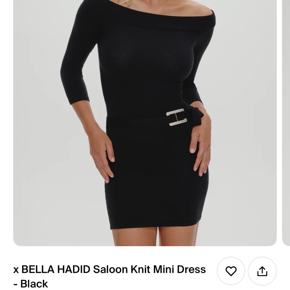 Frankie's Bikinis Black Off-Shoulder Mini Dress